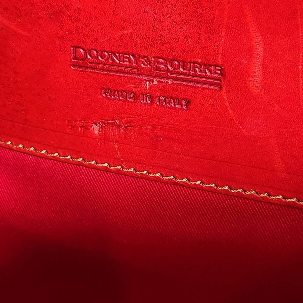 Dooney & Bourke Florentine Vachetta Leather Satchel Tote Crossbody Bag Red